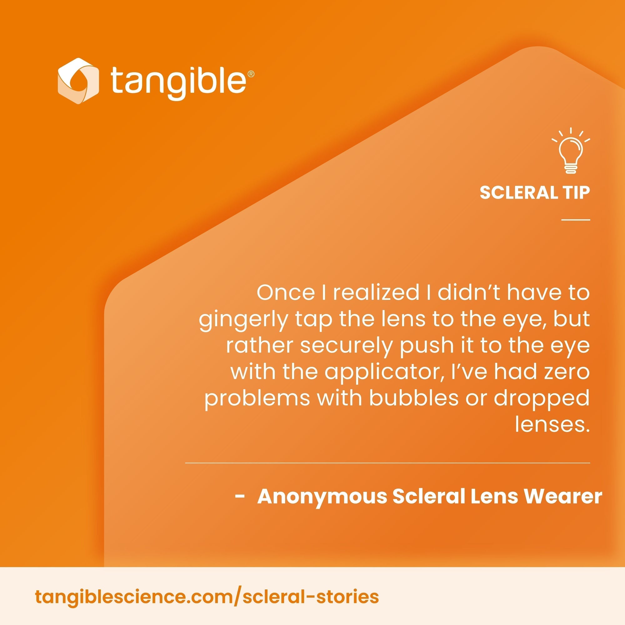 scleral lens tip for inserting your lenses and reducing bubbles